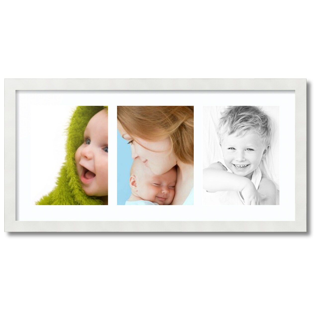 ArtToFrames Collage Photo Picture Frame with 3 - 8.5x11 inch Openings, Framed in White with Over 62 Mat Color Options and Plexi Glass (CSM-3966-28)